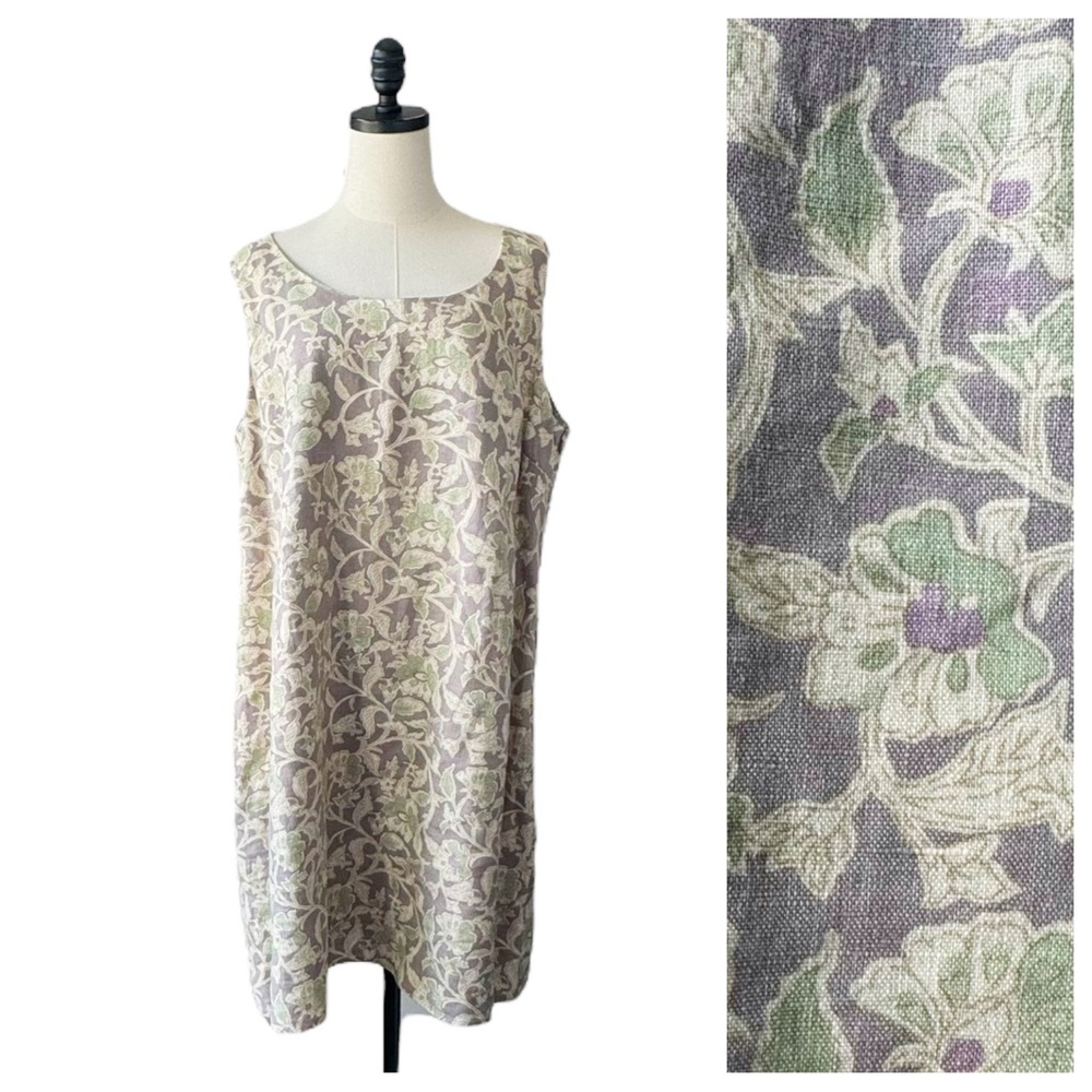 East Linen Floral Shift Dress | 14 US